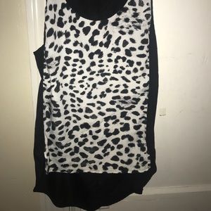 H&M black and white leopard print tank top